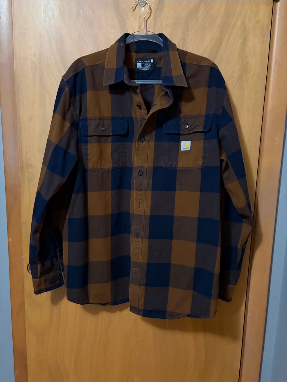 Carhartt Brown & Navy Plaid flannel
